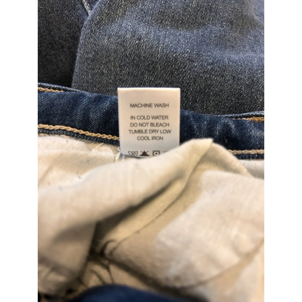 Judy Blue 7/28 Straight Fit Dark Wash Distress Raw Hem Blue Jeans Denim - Picture 13 of 13